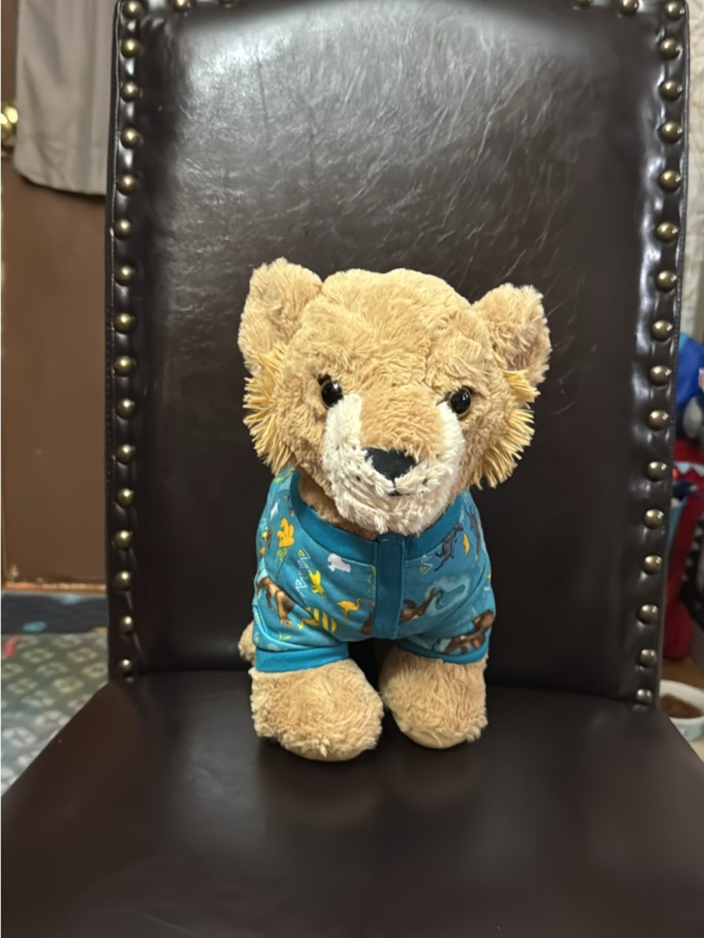 Build-A-Bear Tan Lion in Blue Pajamas